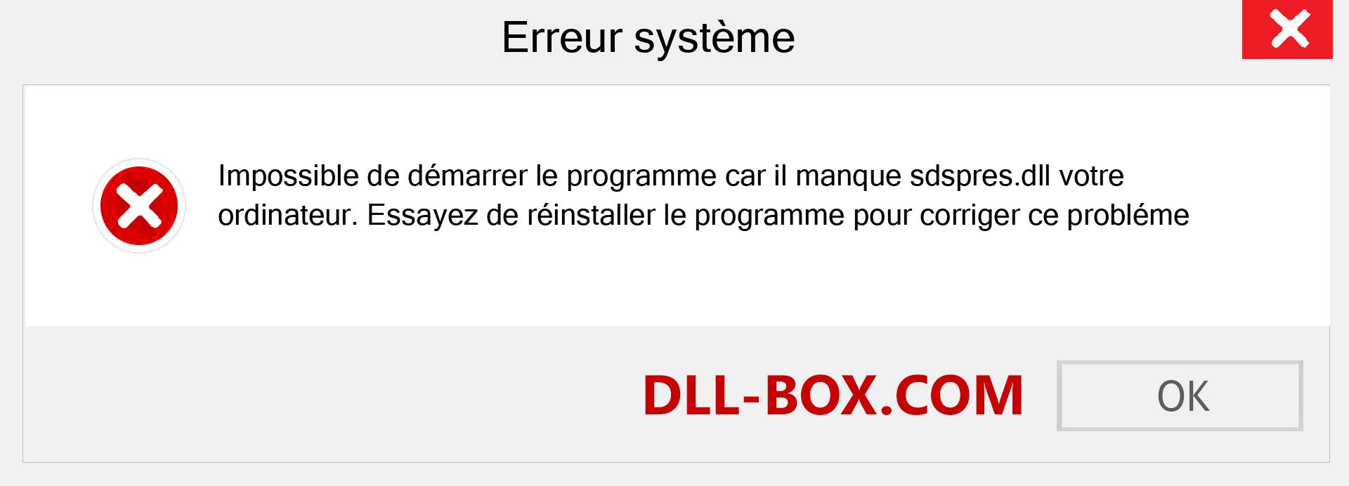 Le fichier sdspres.dll est manquant ?. Télécharger pour Windows 7, 8, 10 - Correction de l'erreur manquante sdspres dll sur Windows, photos, images